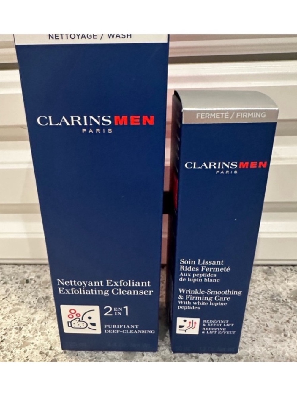 Clarins Men Wrinkle Smoothing & Firming Care & Exfoliating Cleanser